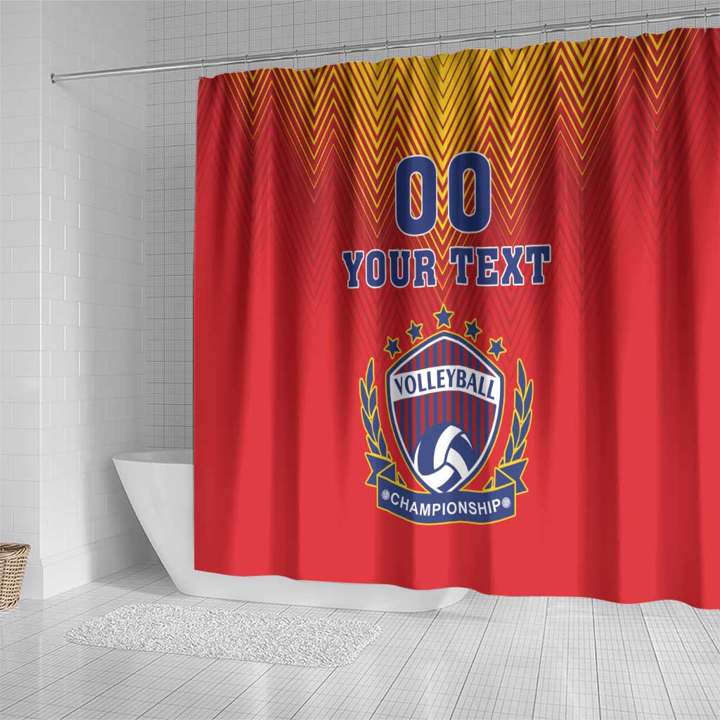 Custom Romania Volleyball Shower Curtain Sporty Style LT18