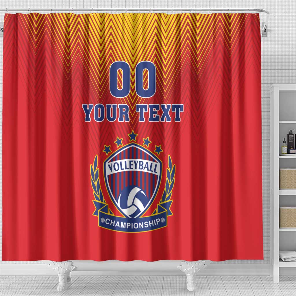 Custom Romania Volleyball Shower Curtain Sporty Style LT18