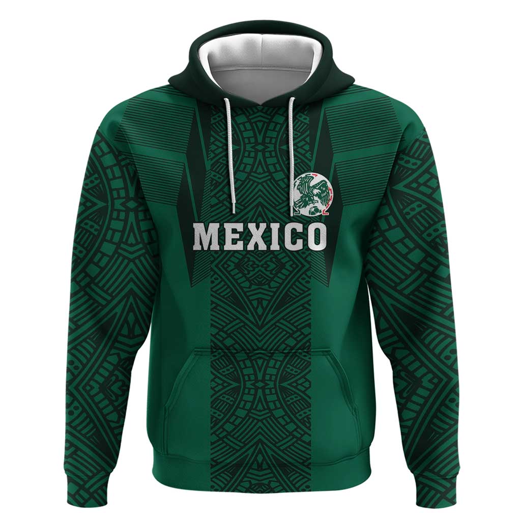 Custom Mexico Football Hoodie El Tricolor Go Champions Aztec Pattern LT18