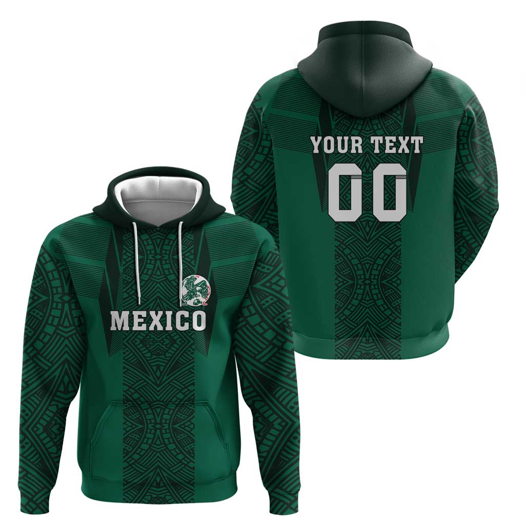 Custom Mexico Football Hoodie El Tricolor Go Champions Aztec Pattern LT18