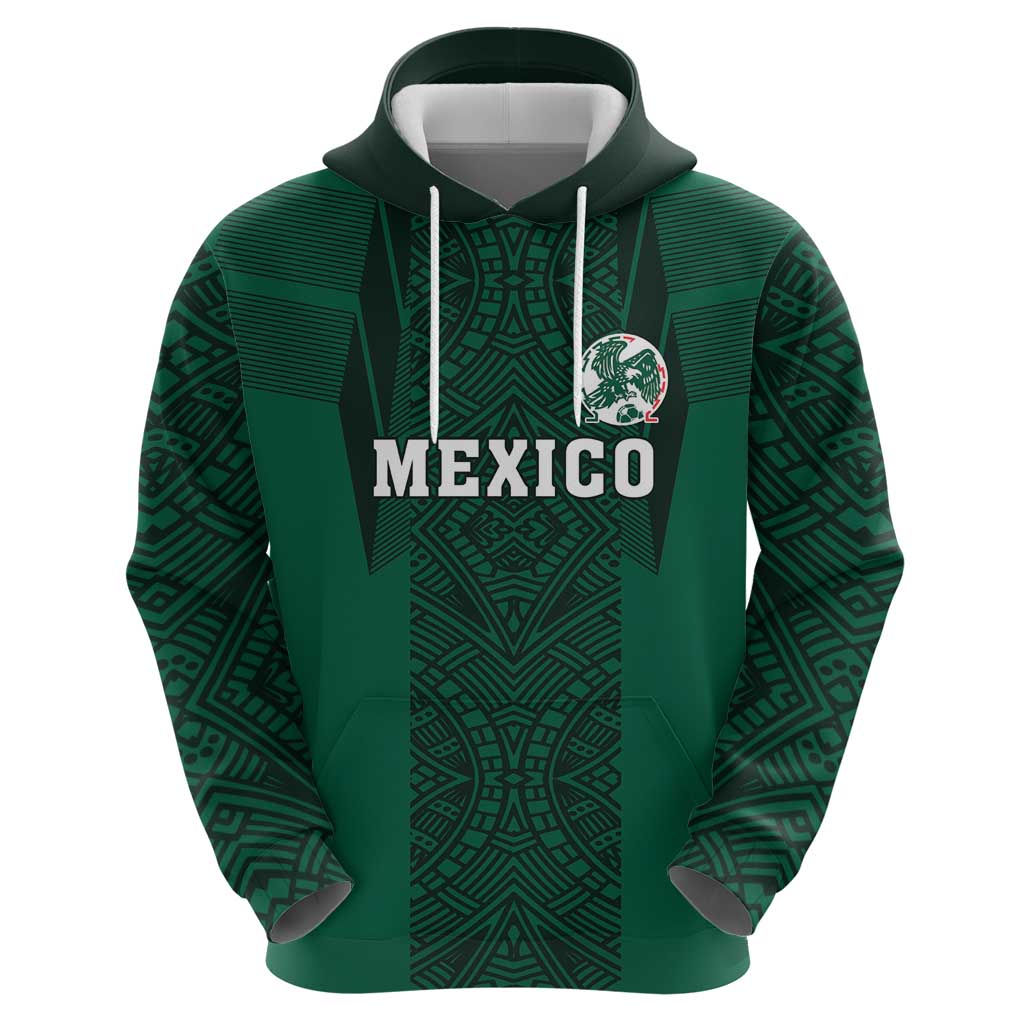 Custom Mexico Football Hoodie El Tricolor Go Champions Aztec Pattern LT18