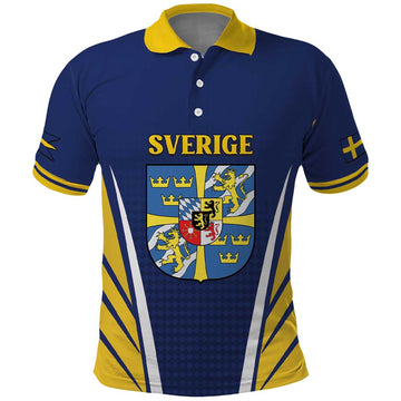 Personalized Swedish Empire 1611-1721 Polo Shirt Flag Color Inspiration LT18