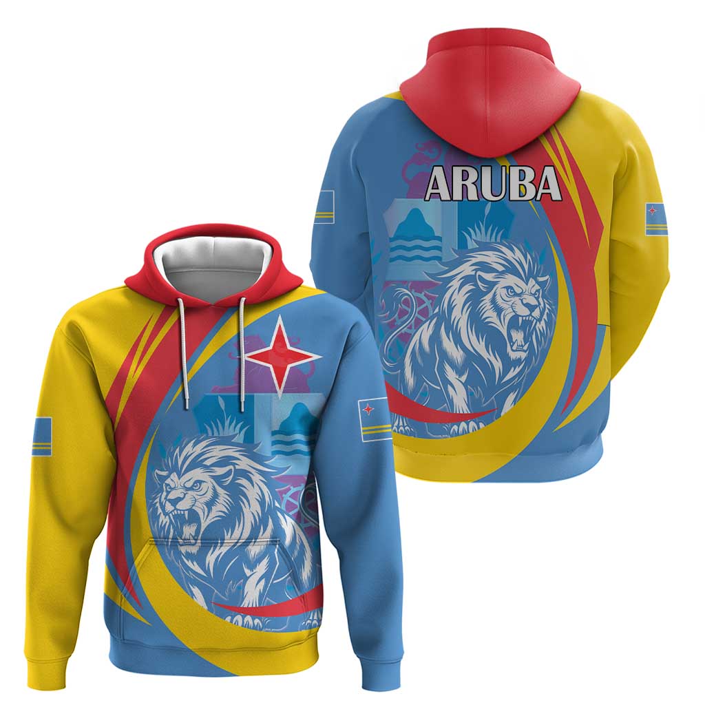 Aruba Lion Roaring Hoodie With Coat Of Arms LT18