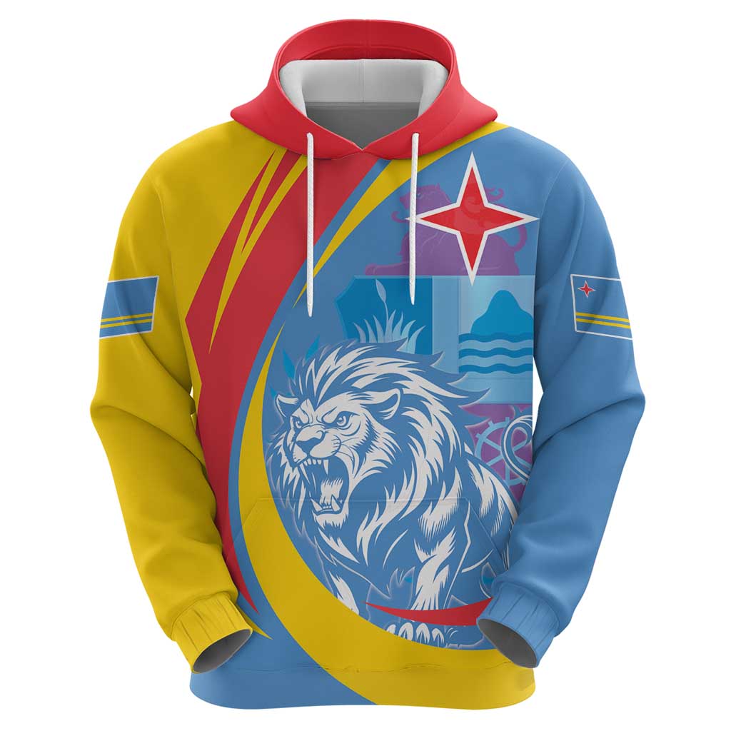 Aruba Lion Roaring Hoodie With Coat Of Arms LT18