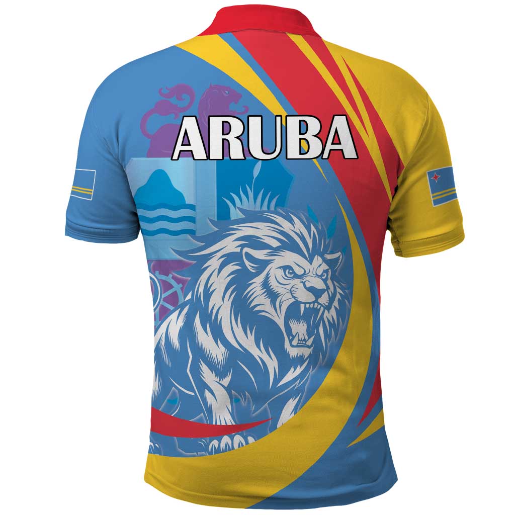Aruba Lion Roaring Polo Shirt With Coat Of Arms LT18