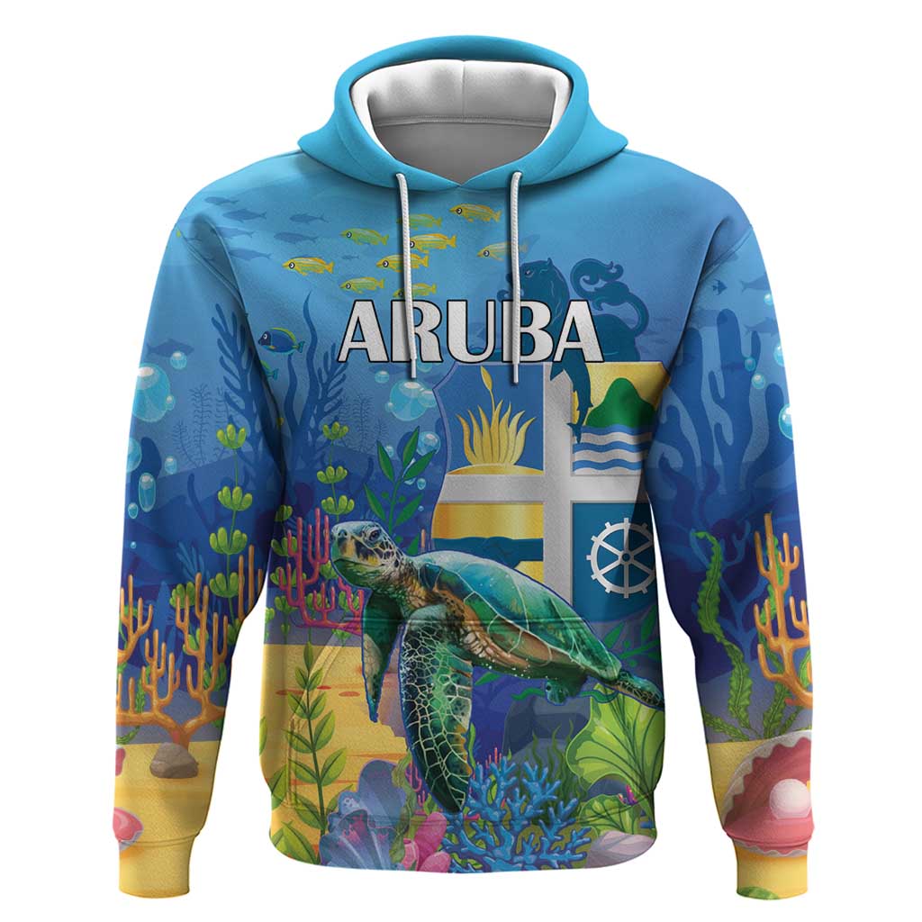 Aruba Sea Turtle Hoodie Underwater Landscape LT18