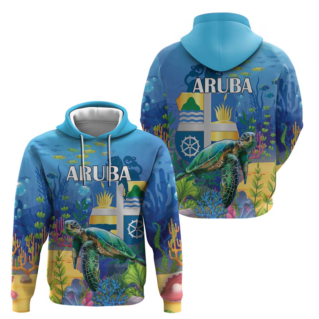 Aruba Sea Turtle Hoodie Underwater Landscape LT18