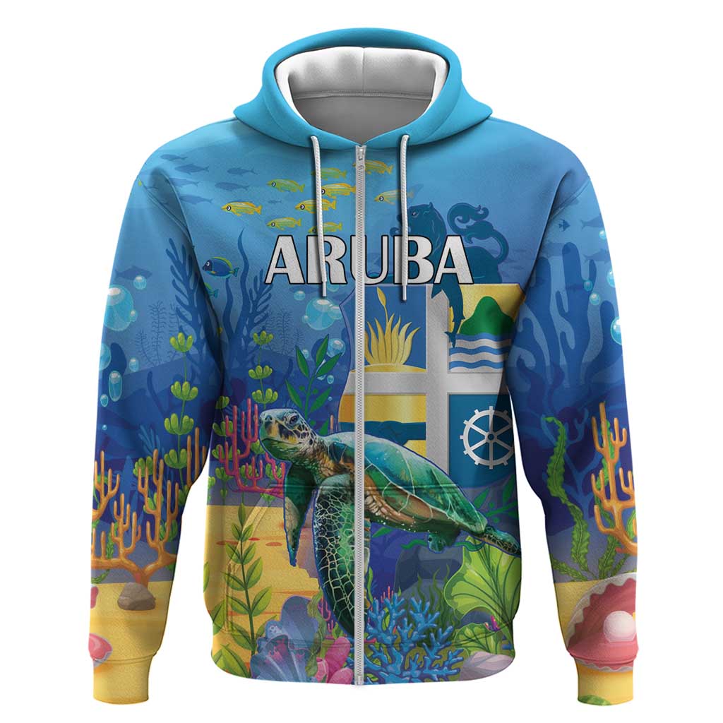 Aruba Sea Turtle Hoodie Underwater Landscape LT18