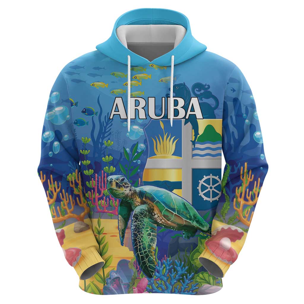 Aruba Sea Turtle Hoodie Underwater Landscape LT18