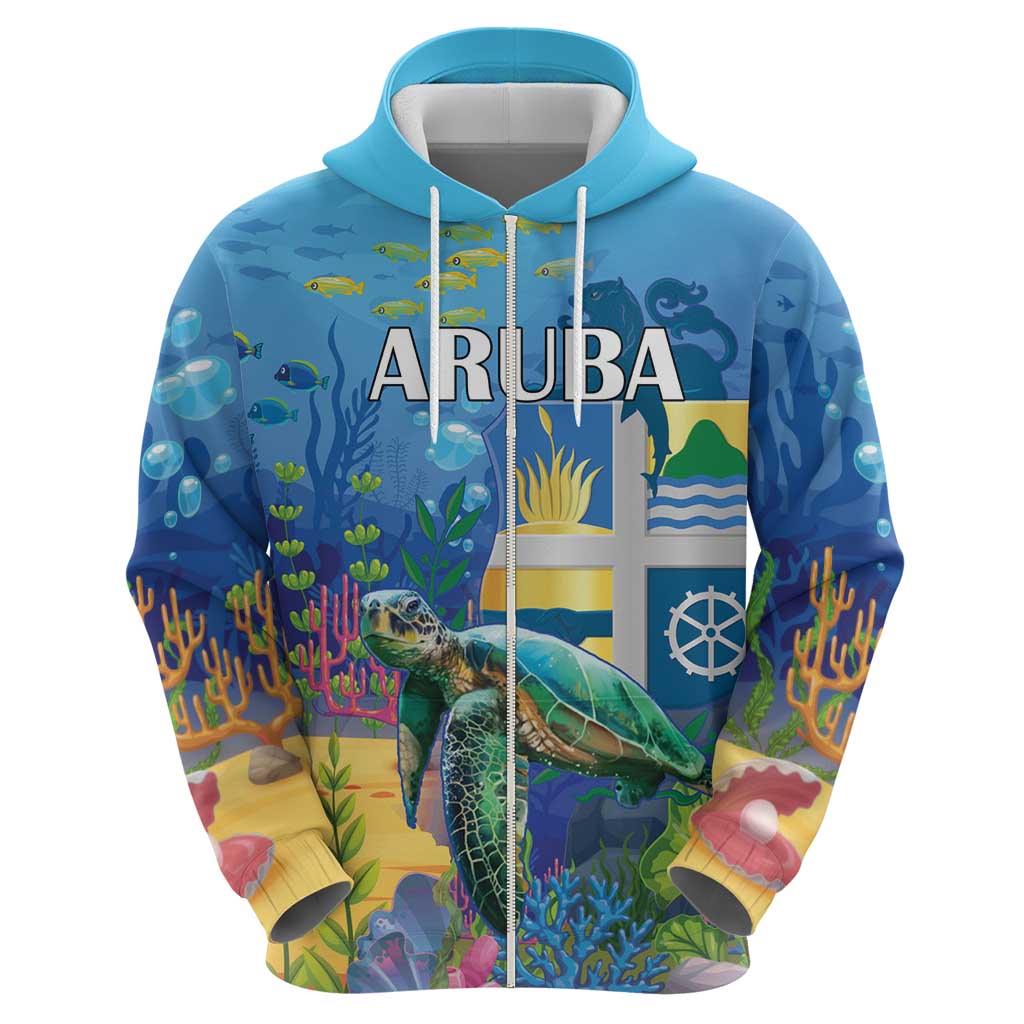 Aruba Sea Turtle Hoodie Underwater Landscape LT18