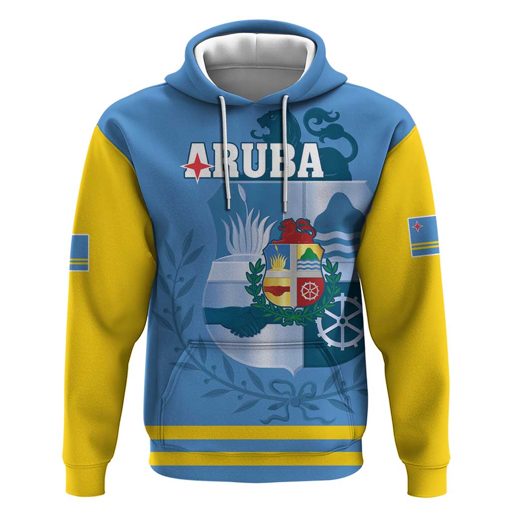 Custom Aruba Coat Of Arms Hoodie With Flag Style LT18