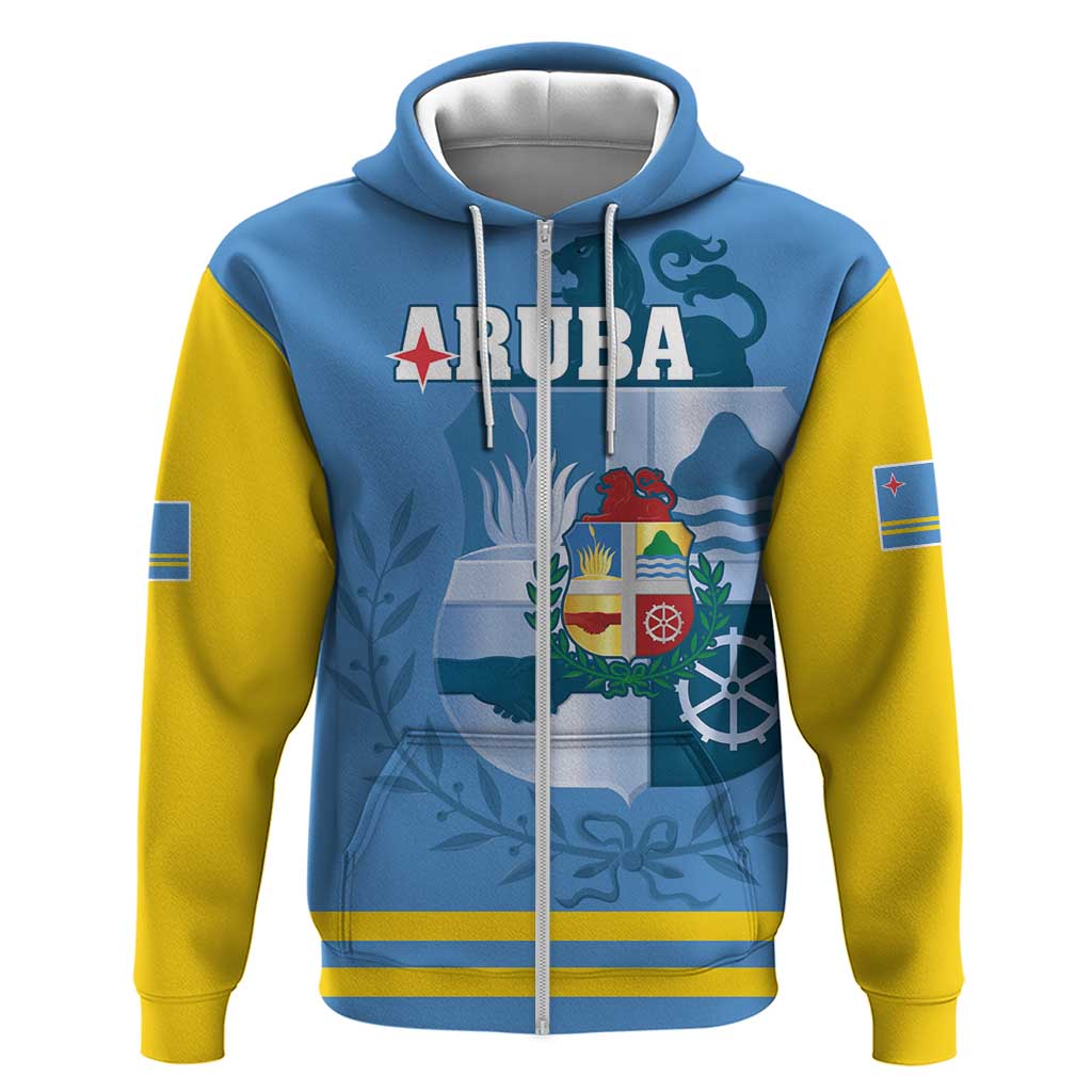 Custom Aruba Coat Of Arms Hoodie With Flag Style LT18