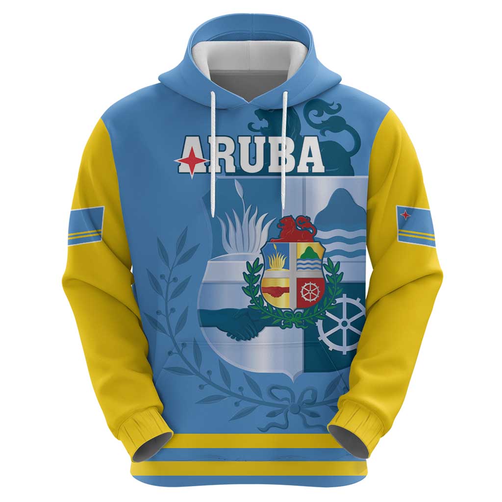 Custom Aruba Coat Of Arms Hoodie With Flag Style LT18
