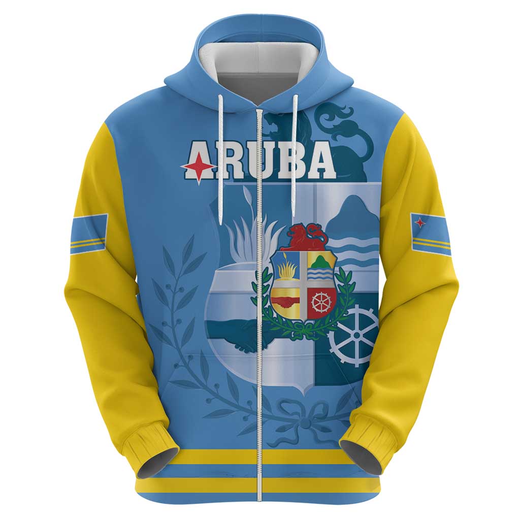Custom Aruba Coat Of Arms Hoodie With Flag Style LT18