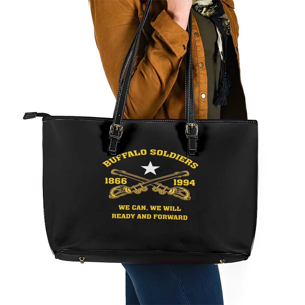 Buffalo Soldier Leather Tote Bag We Can We Will Ready And Forward LT18
