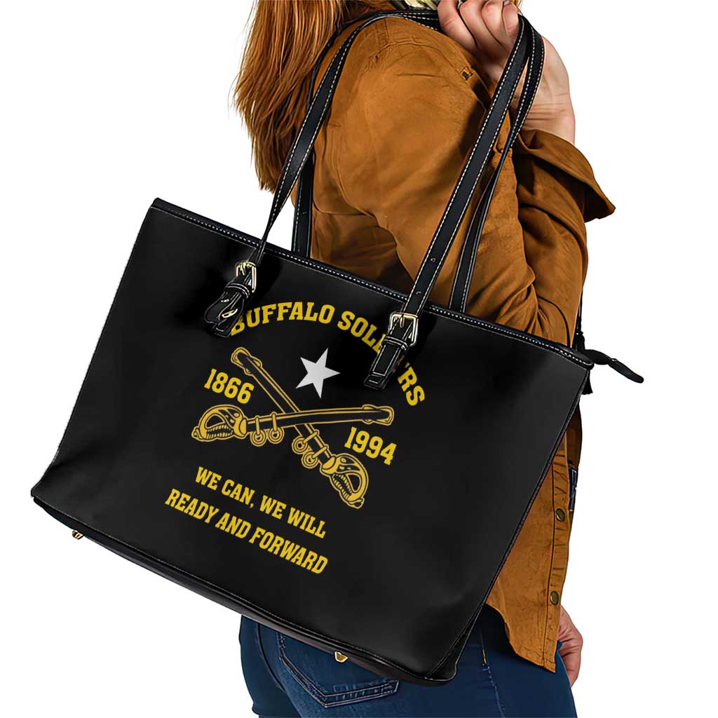 Buffalo Soldier Leather Tote Bag We Can We Will Ready And Forward LT18