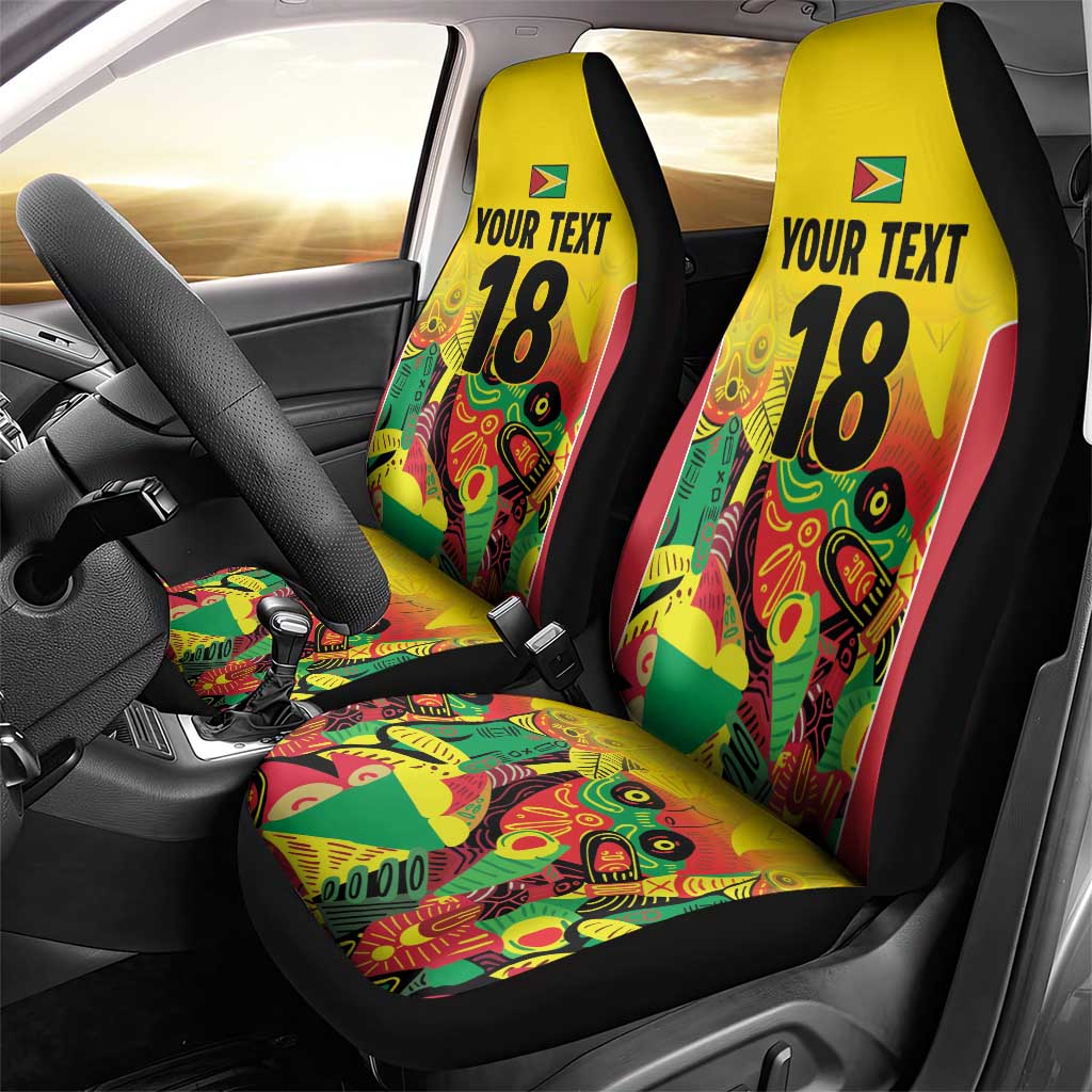 Custom Guyana Football Car Seat Cover Golden Jaguars Spirit - Yellow LT18