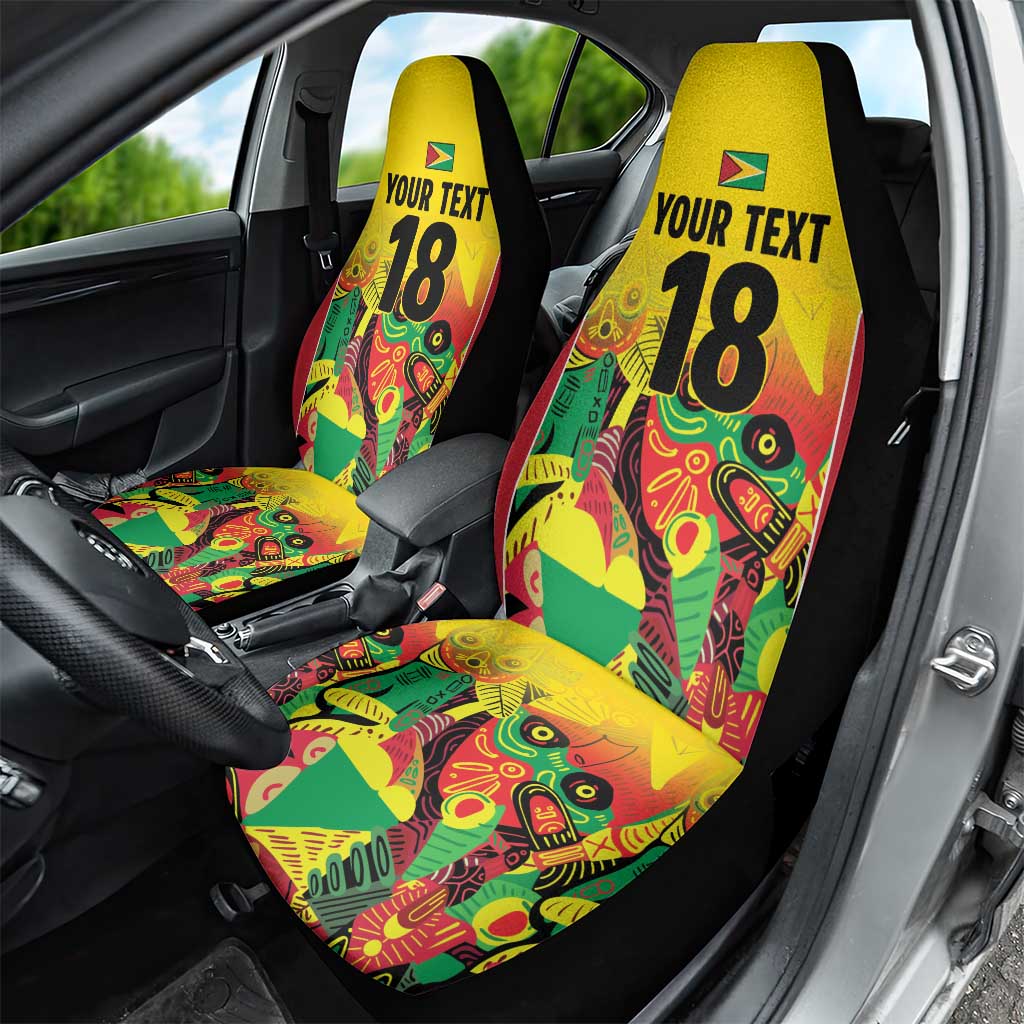 Custom Guyana Football Car Seat Cover Golden Jaguars Spirit - Yellow LT18