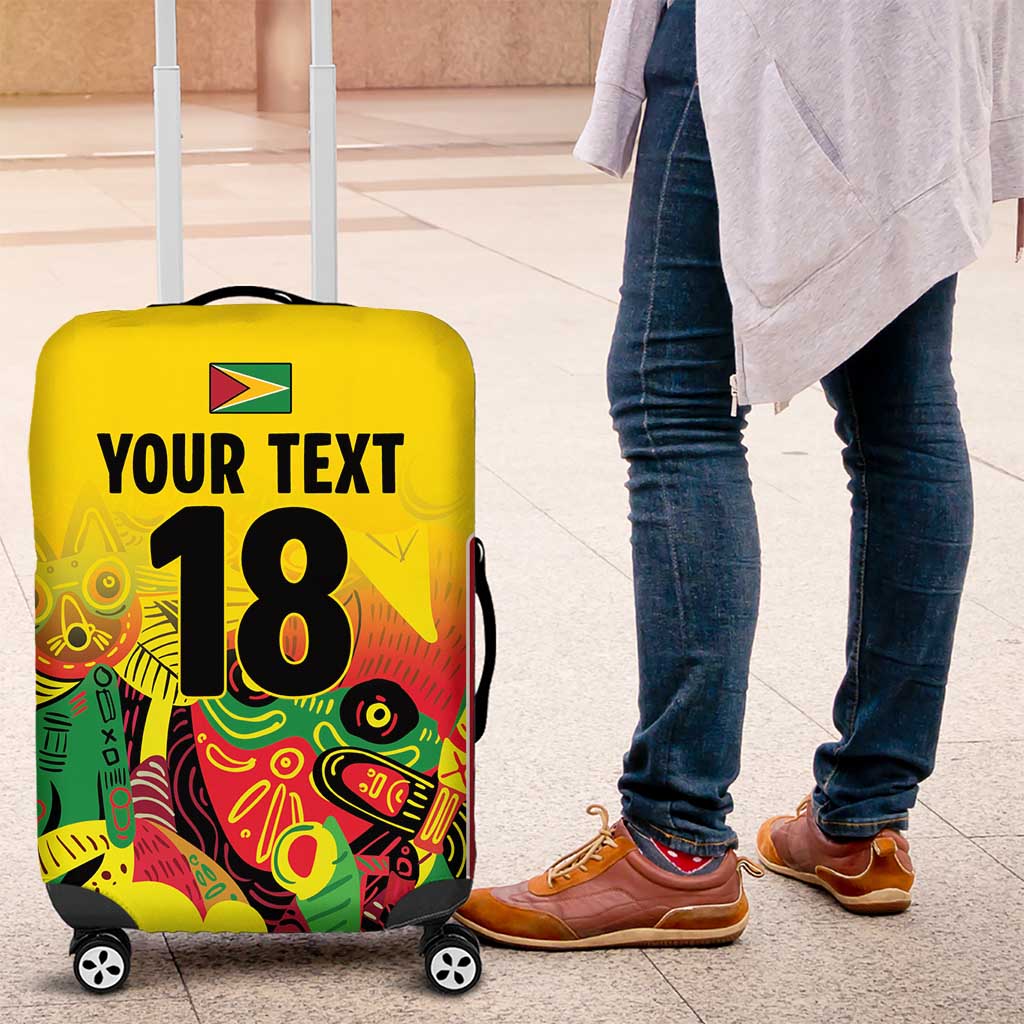 Custom Guyana Football Luggage Cover Golden Jaguars Spirit - Yellow LT18