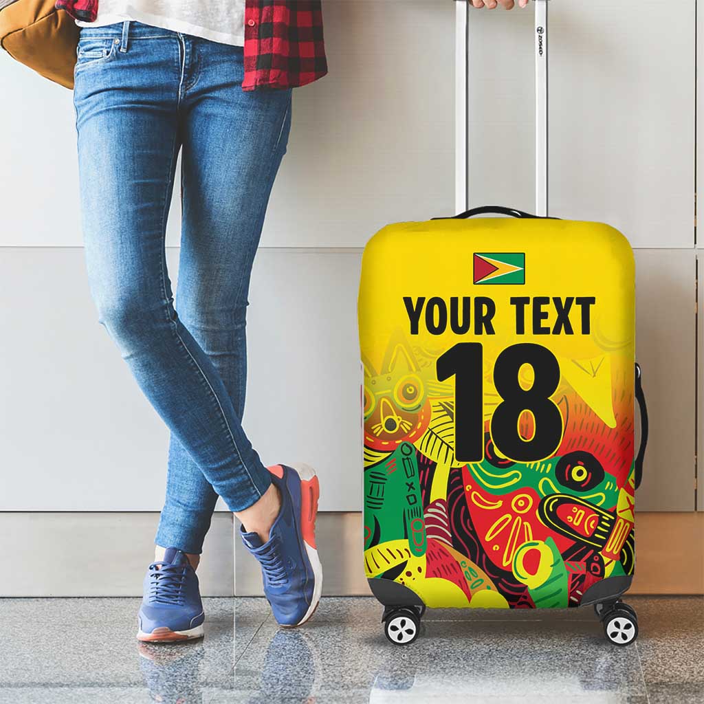 Custom Guyana Football Luggage Cover Golden Jaguars Spirit - Yellow LT18