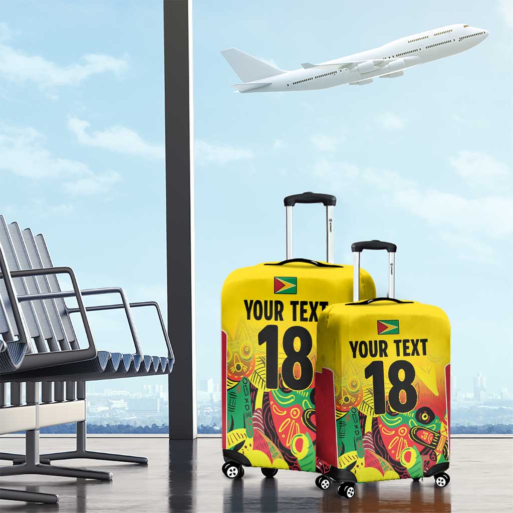 Custom Guyana Football Luggage Cover Golden Jaguars Spirit - Yellow LT18