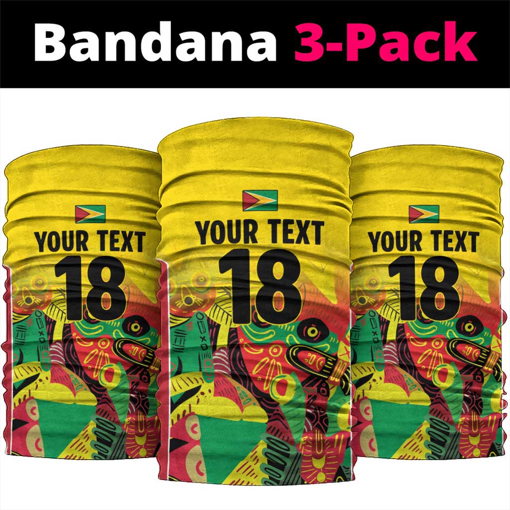 Custom Guyana Football Neck Gaiter Golden Jaguars Spirit - Yellow LT18