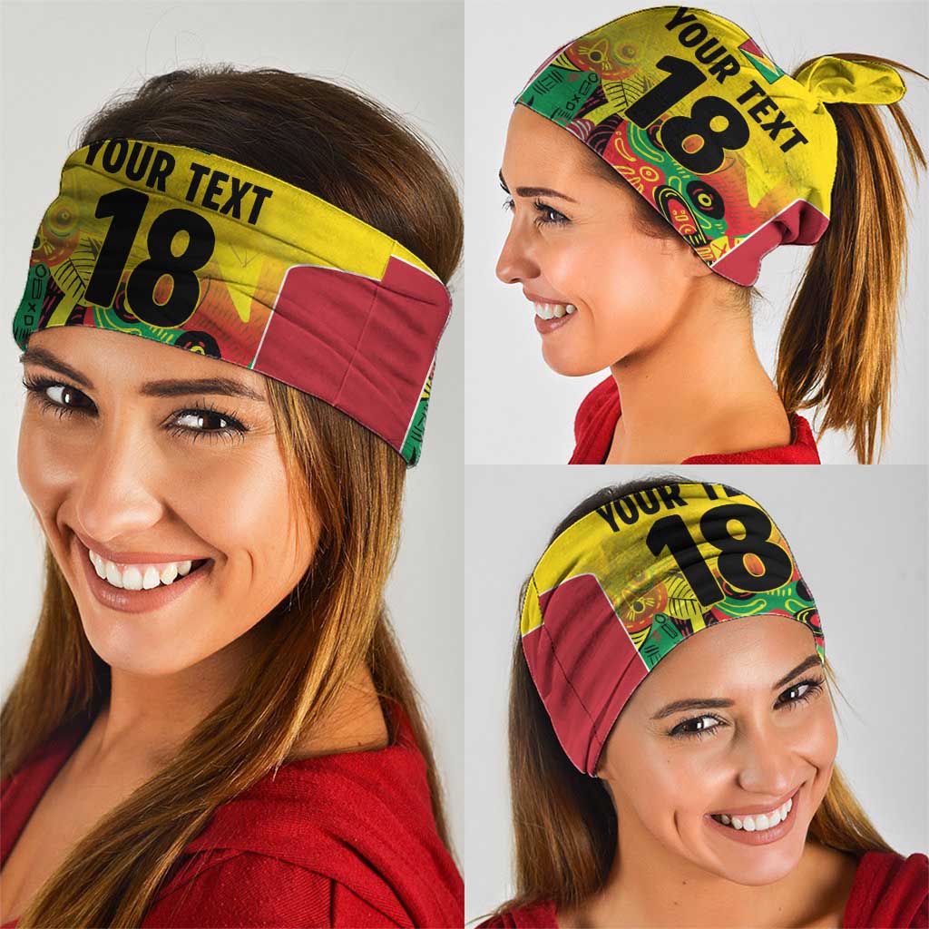 Custom Guyana Football Neck Gaiter Golden Jaguars Spirit - Yellow LT18