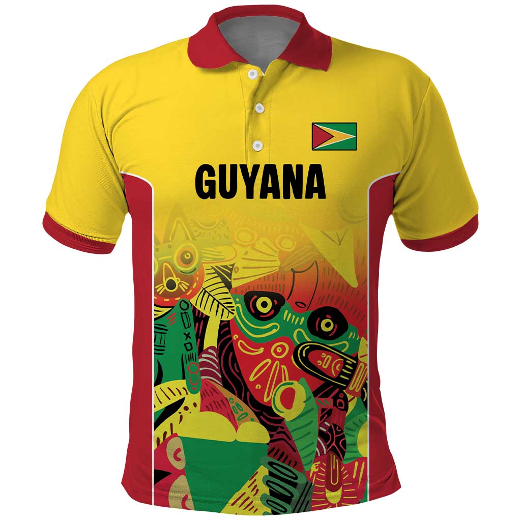 Custom Guyana Football Polo Shirt Golden Jaguars Spirit - Yellow LT18