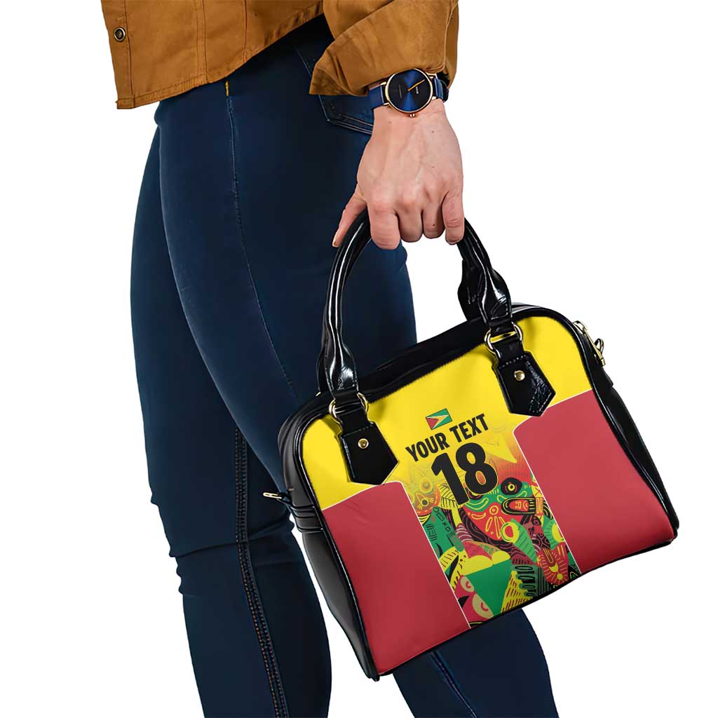Custom Guyana Football Shoulder Handbag Golden Jaguars Spirit - Yellow LT18