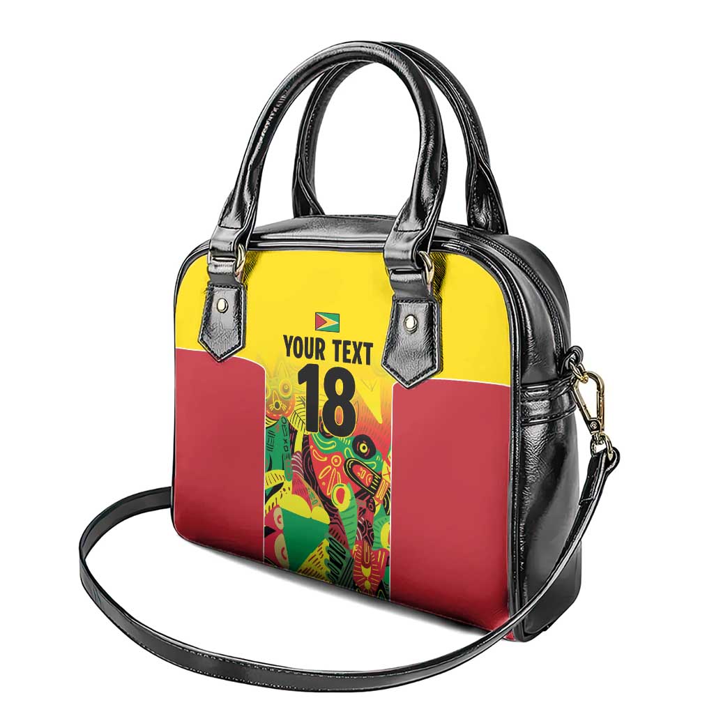 Custom Guyana Football Shoulder Handbag Golden Jaguars Spirit - Yellow LT18