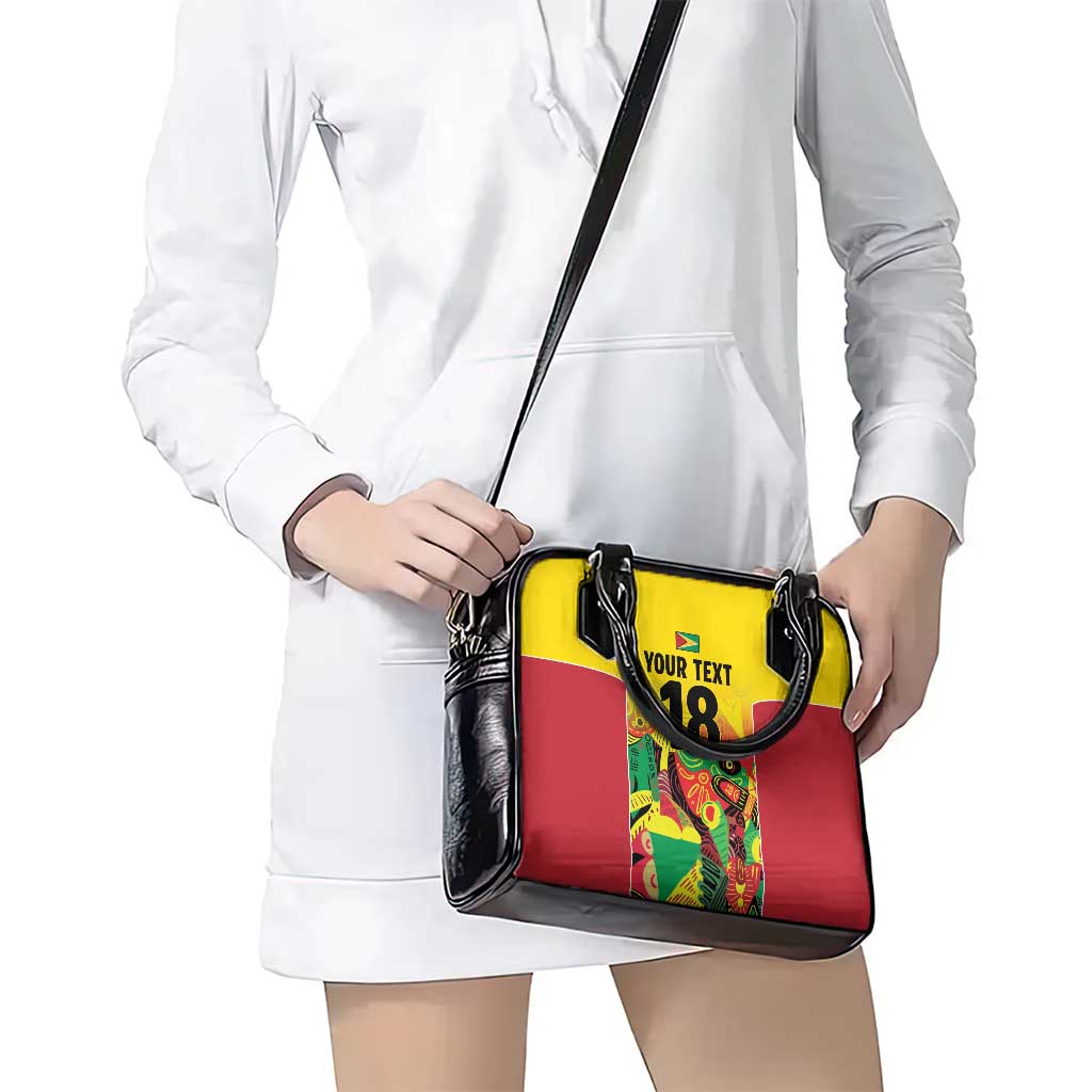 Custom Guyana Football Shoulder Handbag Golden Jaguars Spirit - Yellow LT18