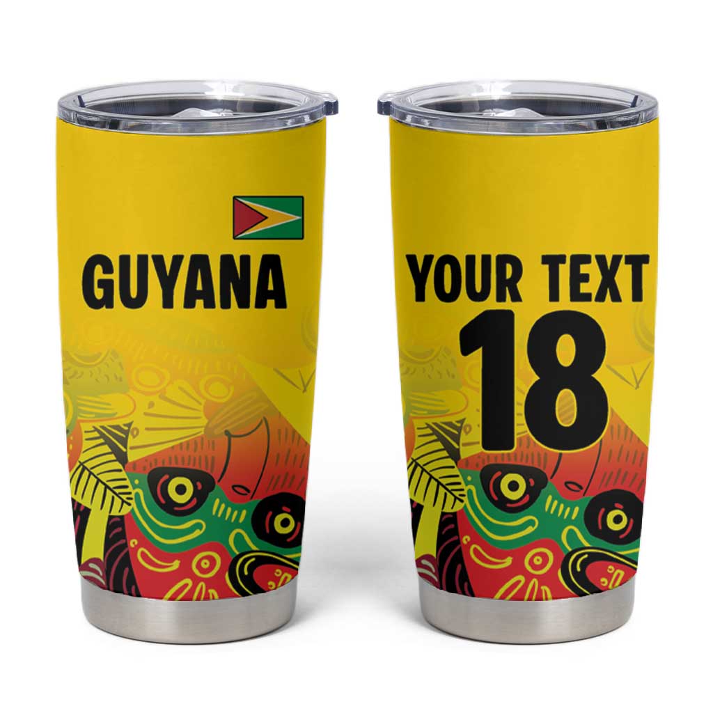 Custom Guyana Football Pride Tumbler Cup Golden Jaguars Go Champion - Yellow LT18