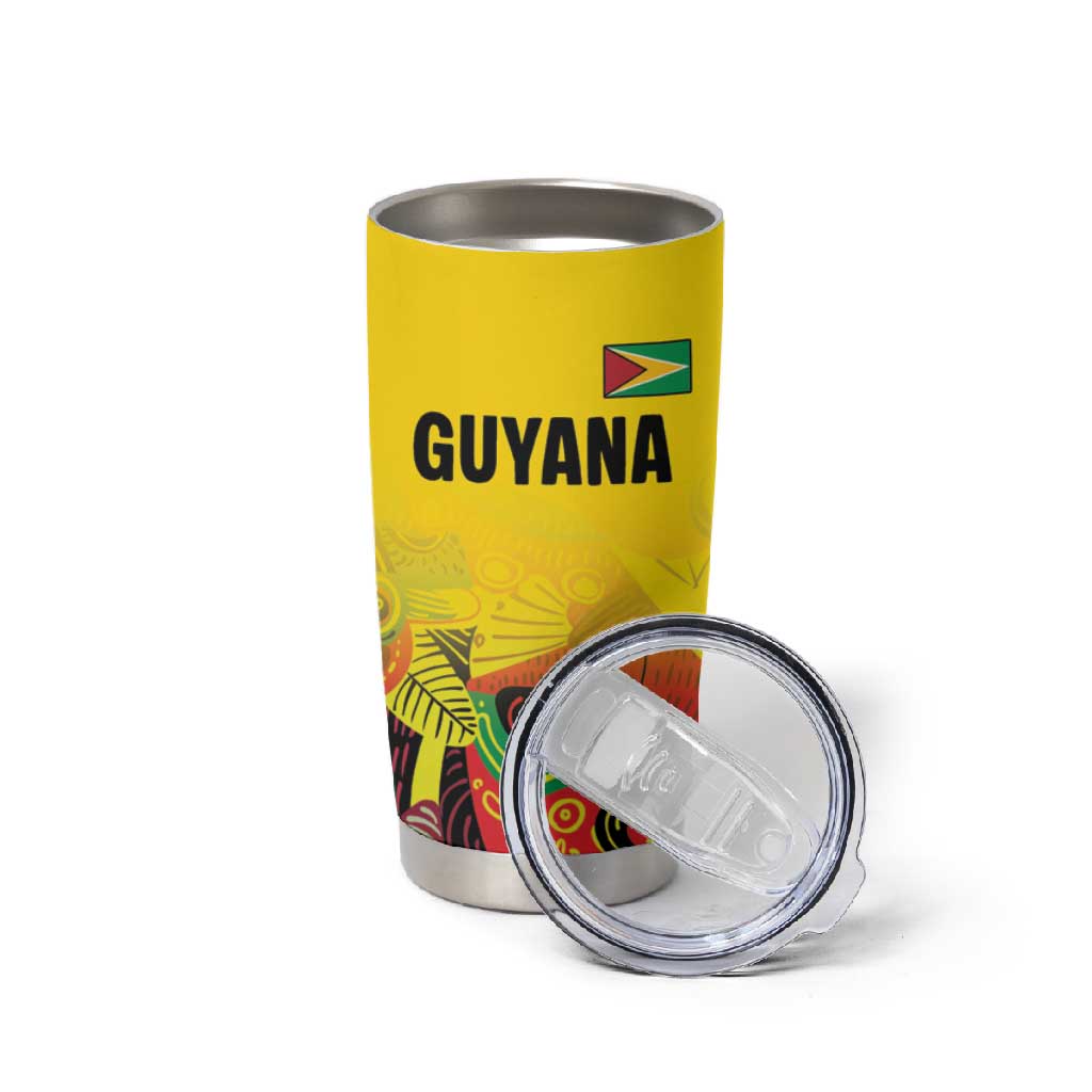 Custom Guyana Football Pride Tumbler Cup Golden Jaguars Go Champion - Yellow LT18