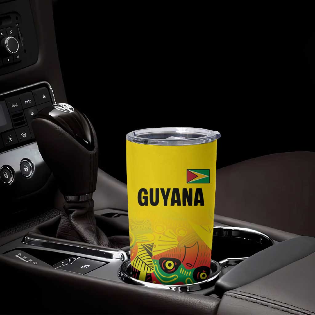 Custom Guyana Football Pride Tumbler Cup Golden Jaguars Go Champion - Yellow LT18
