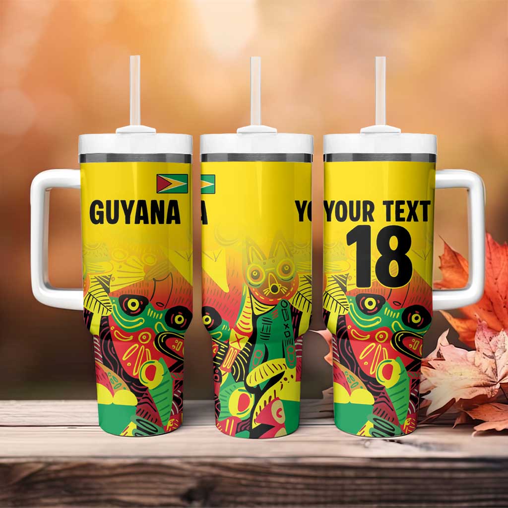 Custom Guyana Football Pride Tumbler With Handle Golden Jaguars Go Champion - Yellow LT18