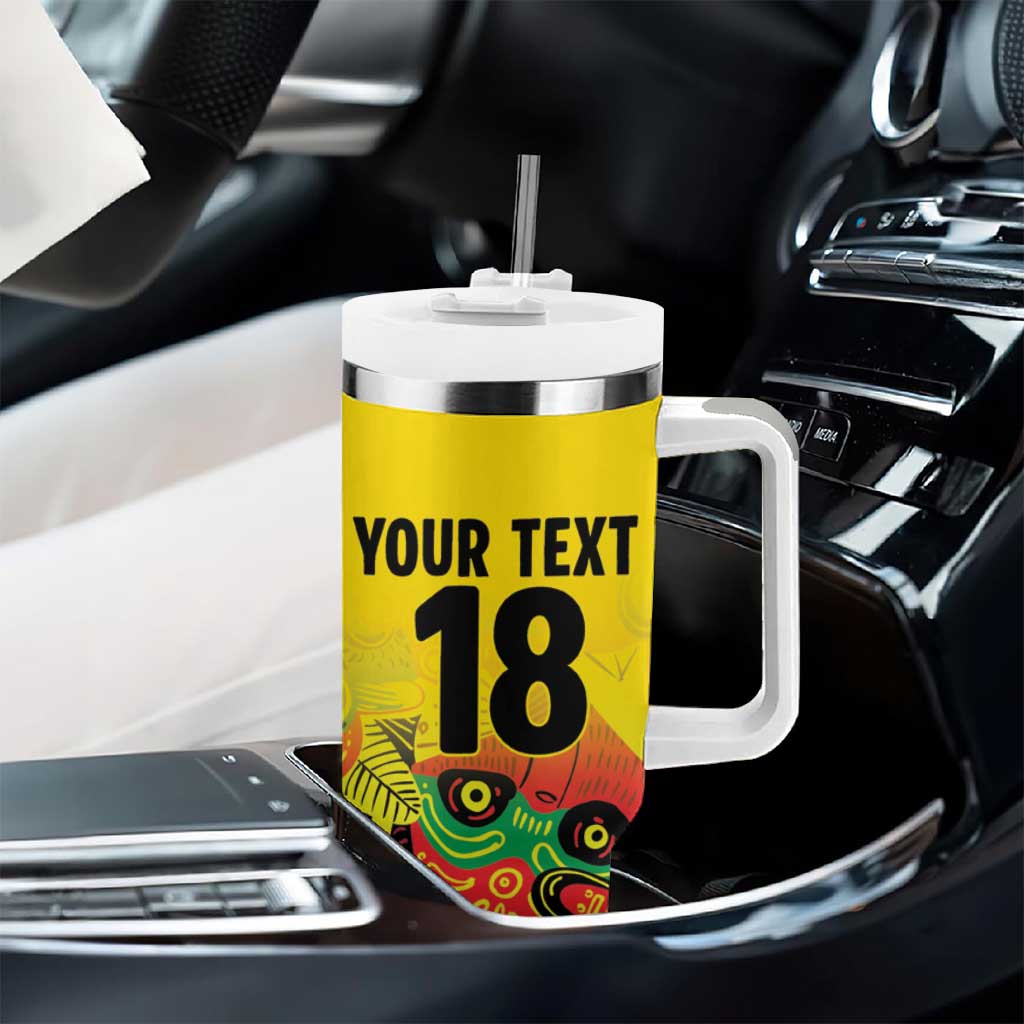 Custom Guyana Football Pride Tumbler With Handle Golden Jaguars Go Champion - Yellow LT18