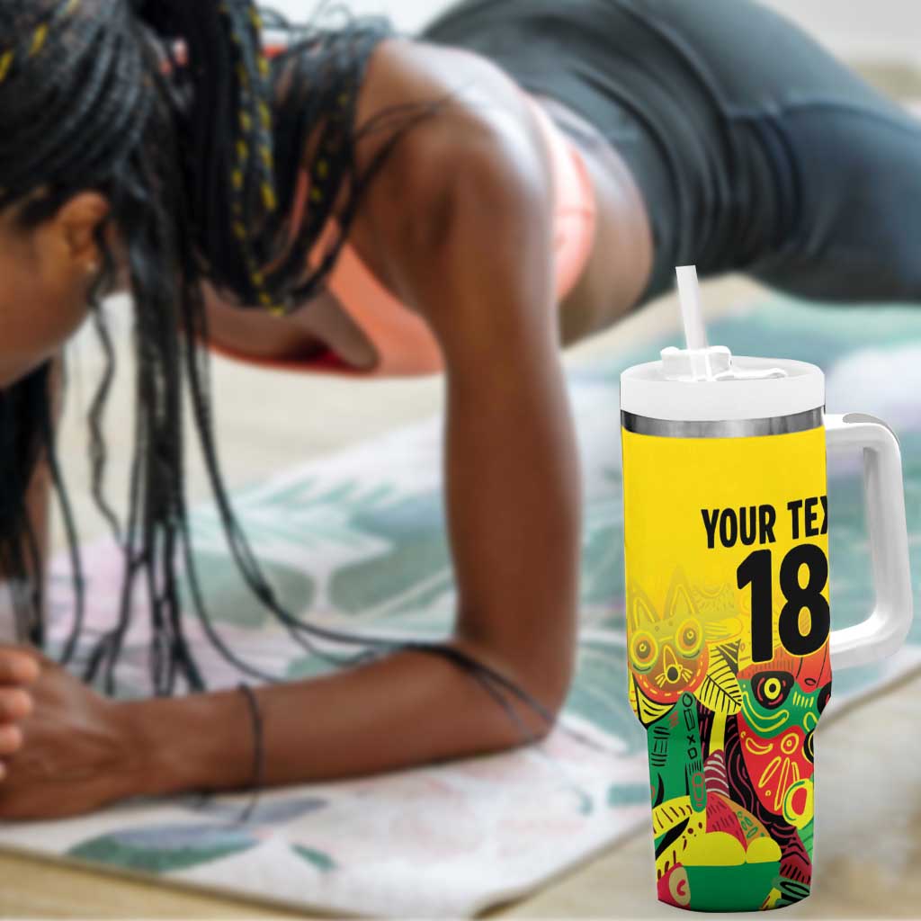 Custom Guyana Football Pride Tumbler With Handle Golden Jaguars Go Champion - Yellow LT18