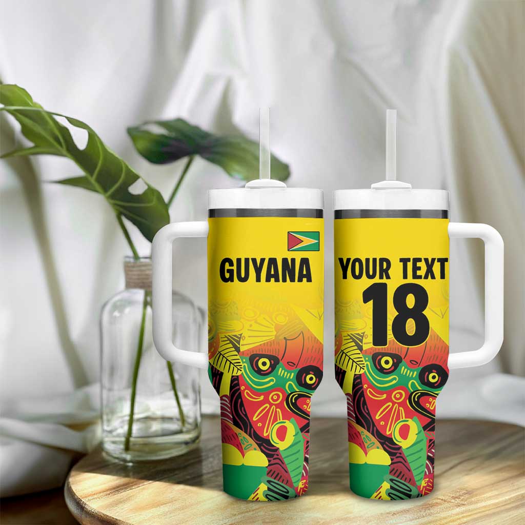 Custom Guyana Football Pride Tumbler With Handle Golden Jaguars Go Champion - Yellow LT18