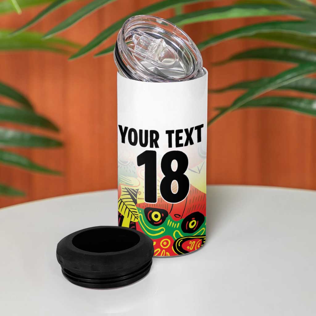 Custom Guyana Football Pride 4 in 1 Can Cooler Tumbler Golden Jaguars Go Champion - White LT18