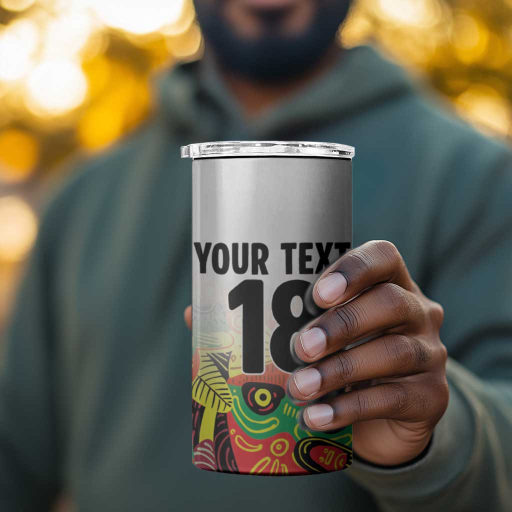 Custom Guyana Football Pride 4 in 1 Can Cooler Tumbler Golden Jaguars Go Champion - White LT18