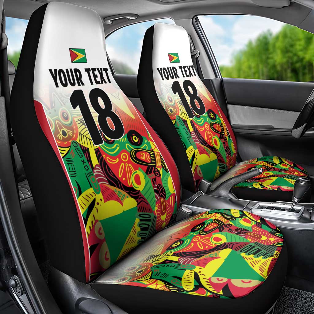 Custom Guyana Football Car Seat Cover Golden Jaguars Spirit - White LT18