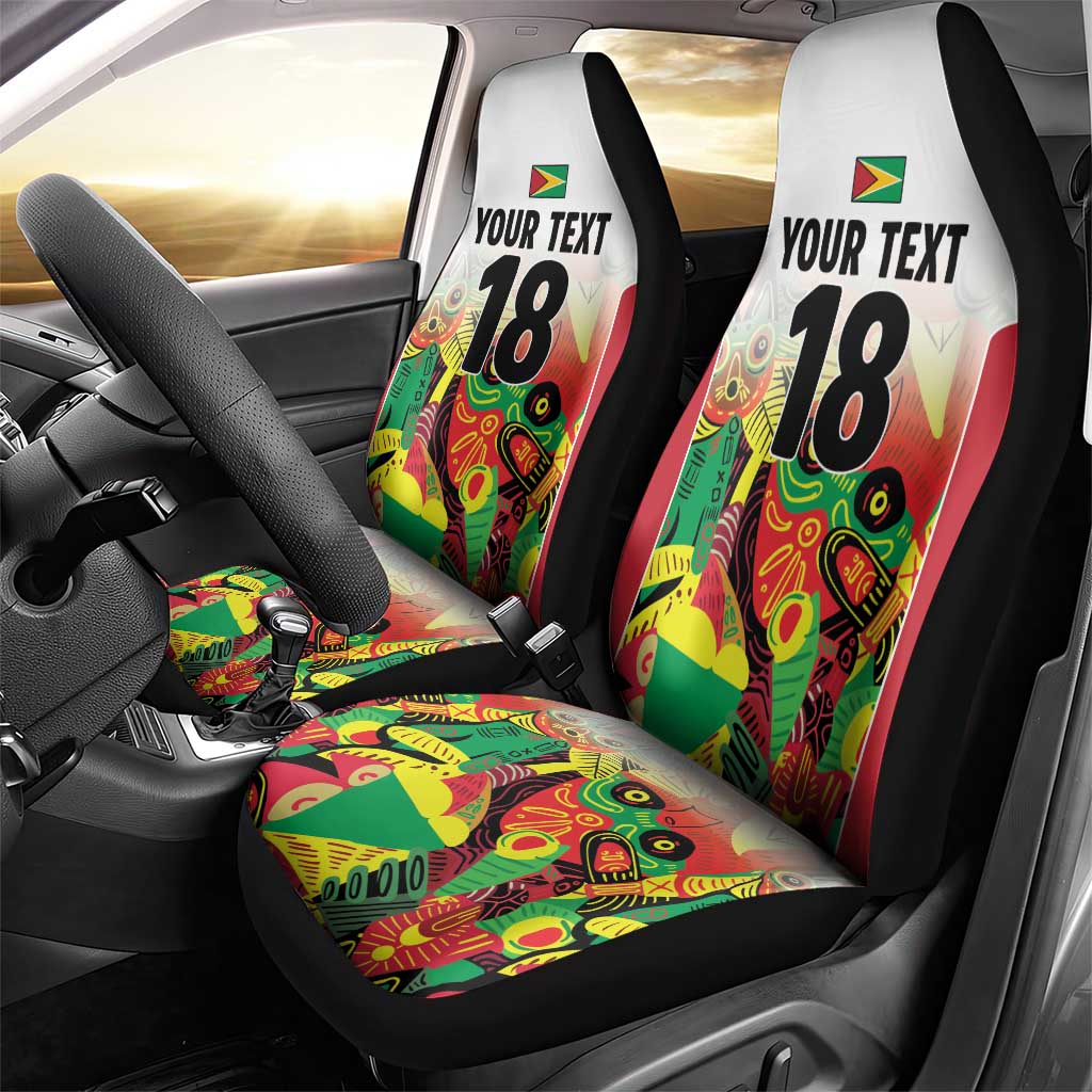 Custom Guyana Football Car Seat Cover Golden Jaguars Spirit - White LT18