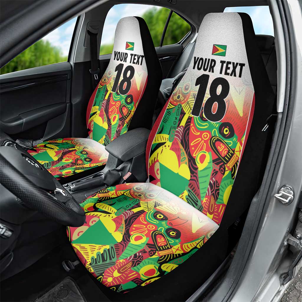 Custom Guyana Football Car Seat Cover Golden Jaguars Spirit - White LT18