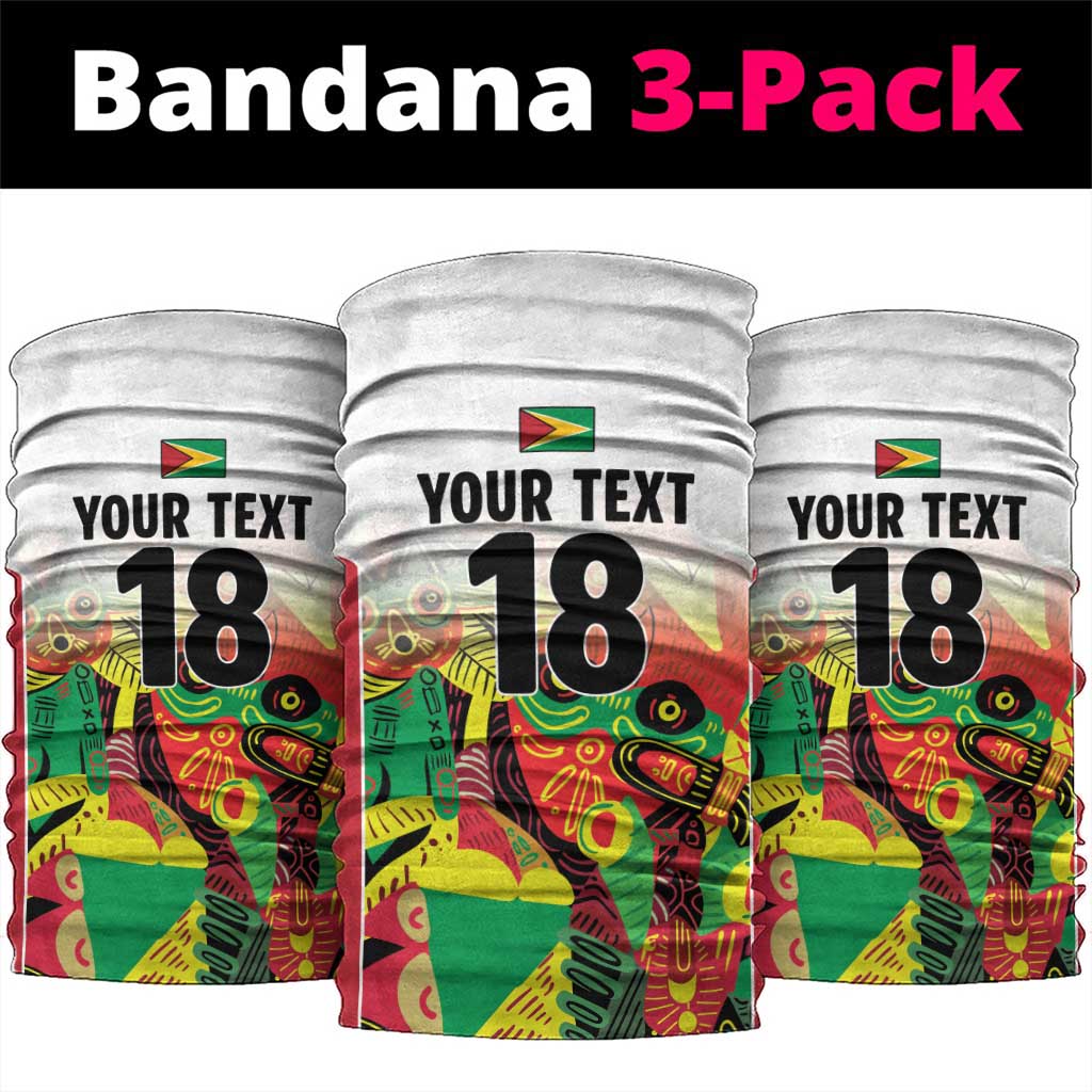 Custom Guyana Football Neck Gaiter Golden Jaguars Spirit - White LT18