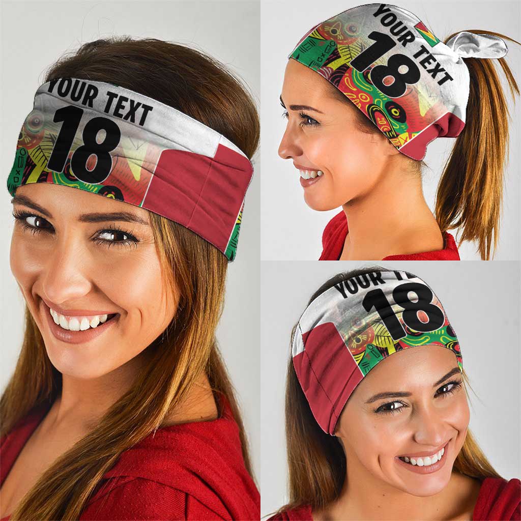 Custom Guyana Football Neck Gaiter Golden Jaguars Spirit - White LT18