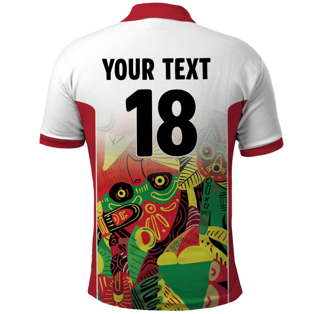 Custom Guyana Football Polo Shirt Golden Jaguars Spirit - White LT18