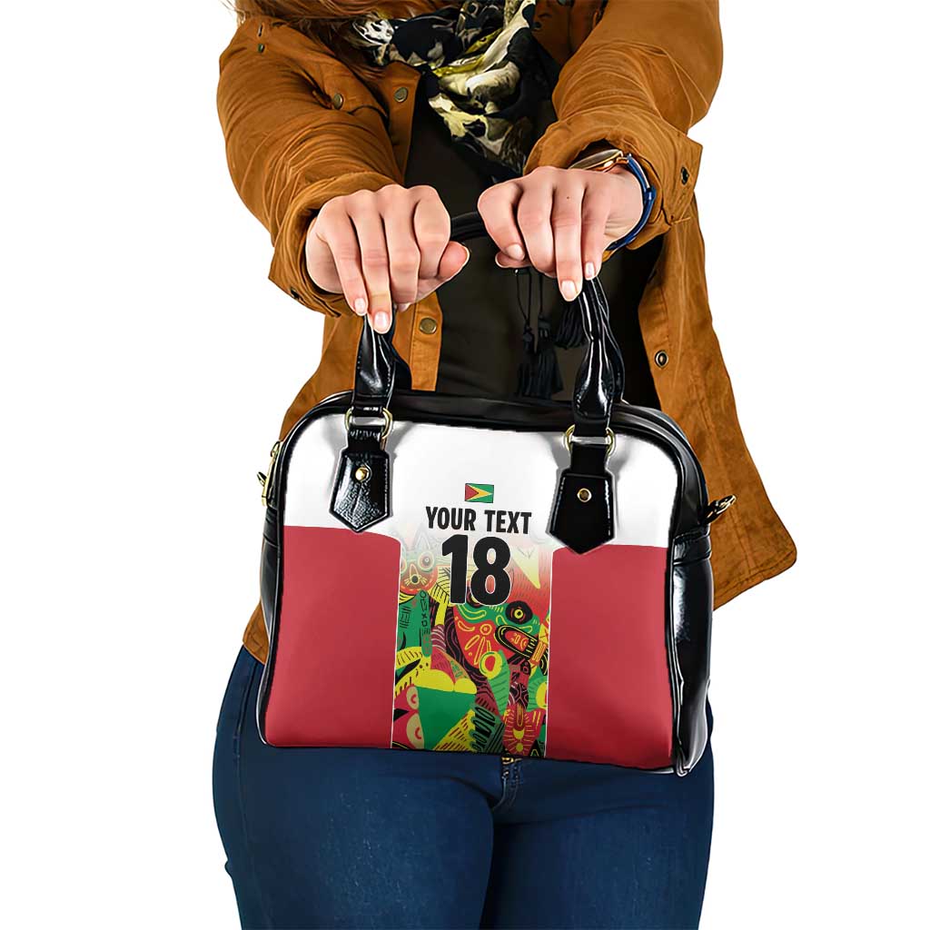 Custom Guyana Football Shoulder Handbag Golden Jaguars Spirit - White LT18