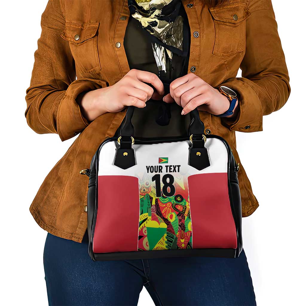 Custom Guyana Football Shoulder Handbag Golden Jaguars Spirit - White LT18
