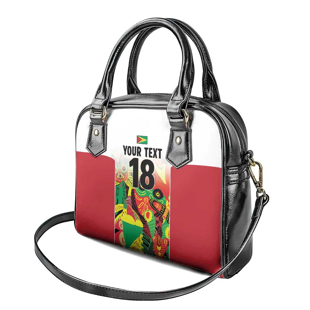 Custom Guyana Football Shoulder Handbag Golden Jaguars Spirit - White LT18
