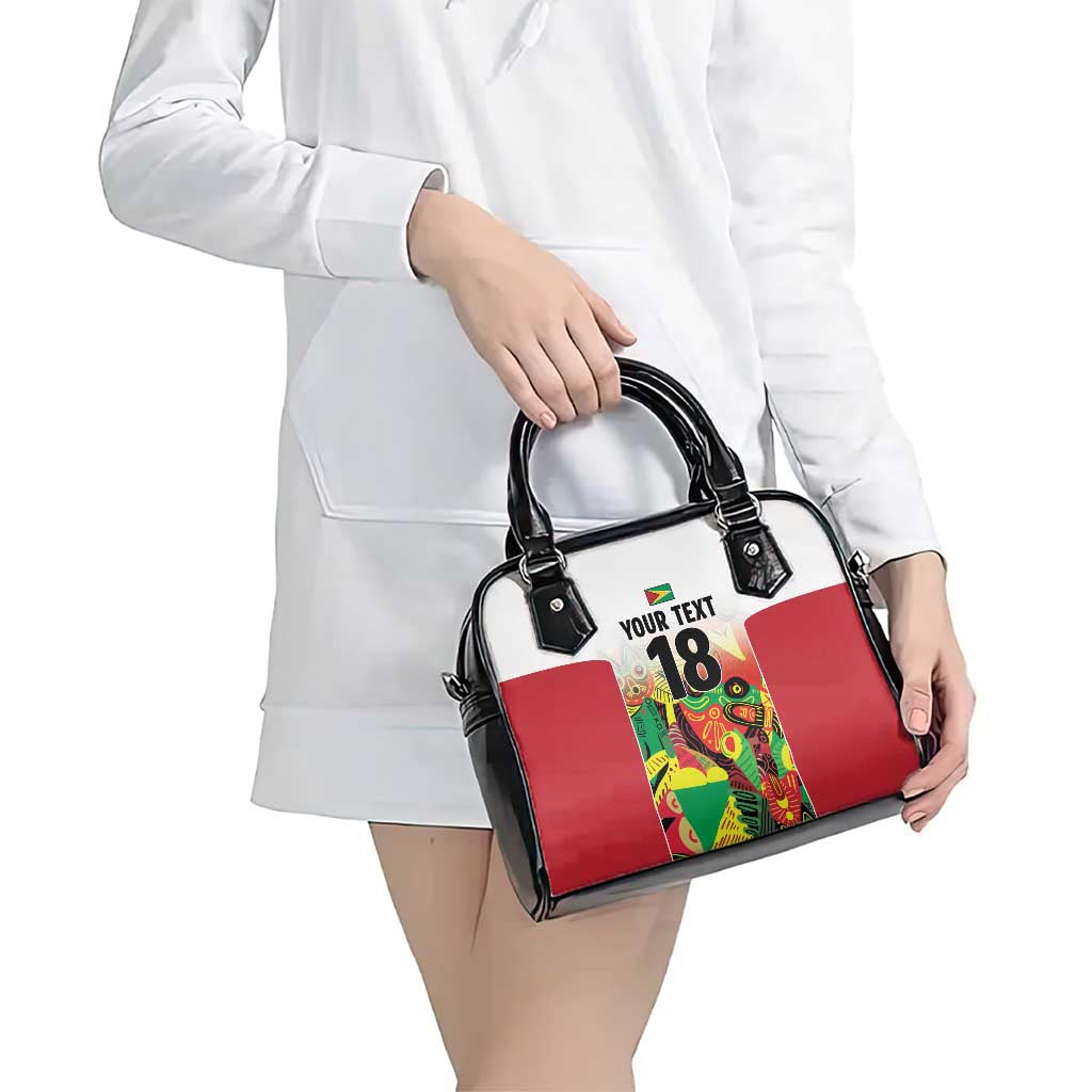 Custom Guyana Football Shoulder Handbag Golden Jaguars Spirit - White LT18